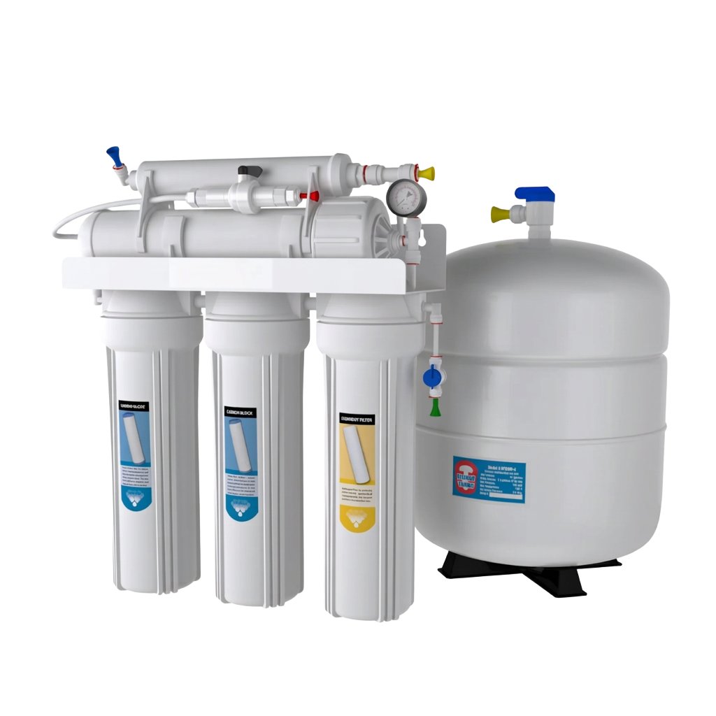 Under-sink reverse osmosis system with pre-pressurized storage tank